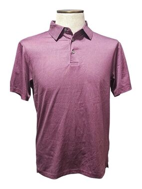 Hogan Men's Polo in Mauve Pink Micro-Pattern